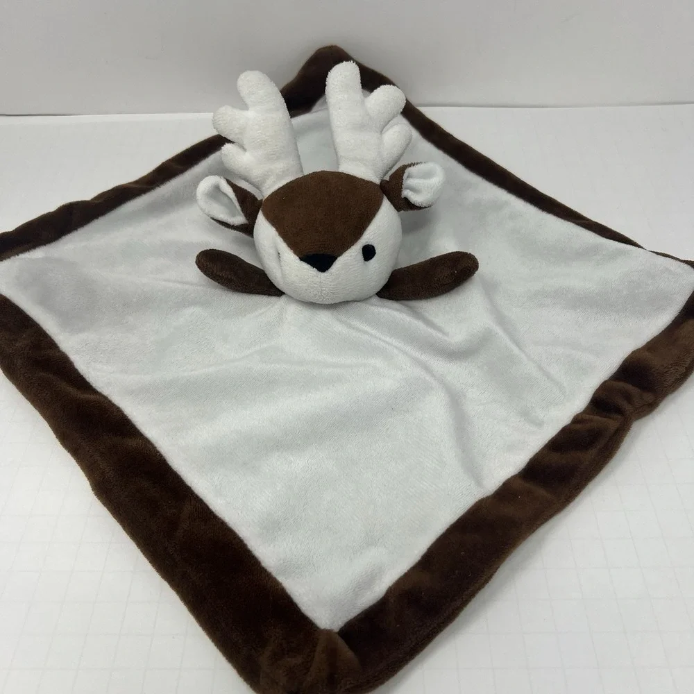 Reindeer Lovey Security lovies Brown White Plush Baby Comfort Toy 12x13